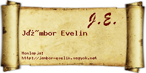 Jámbor Evelin névjegykártya