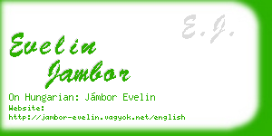 evelin jambor business card